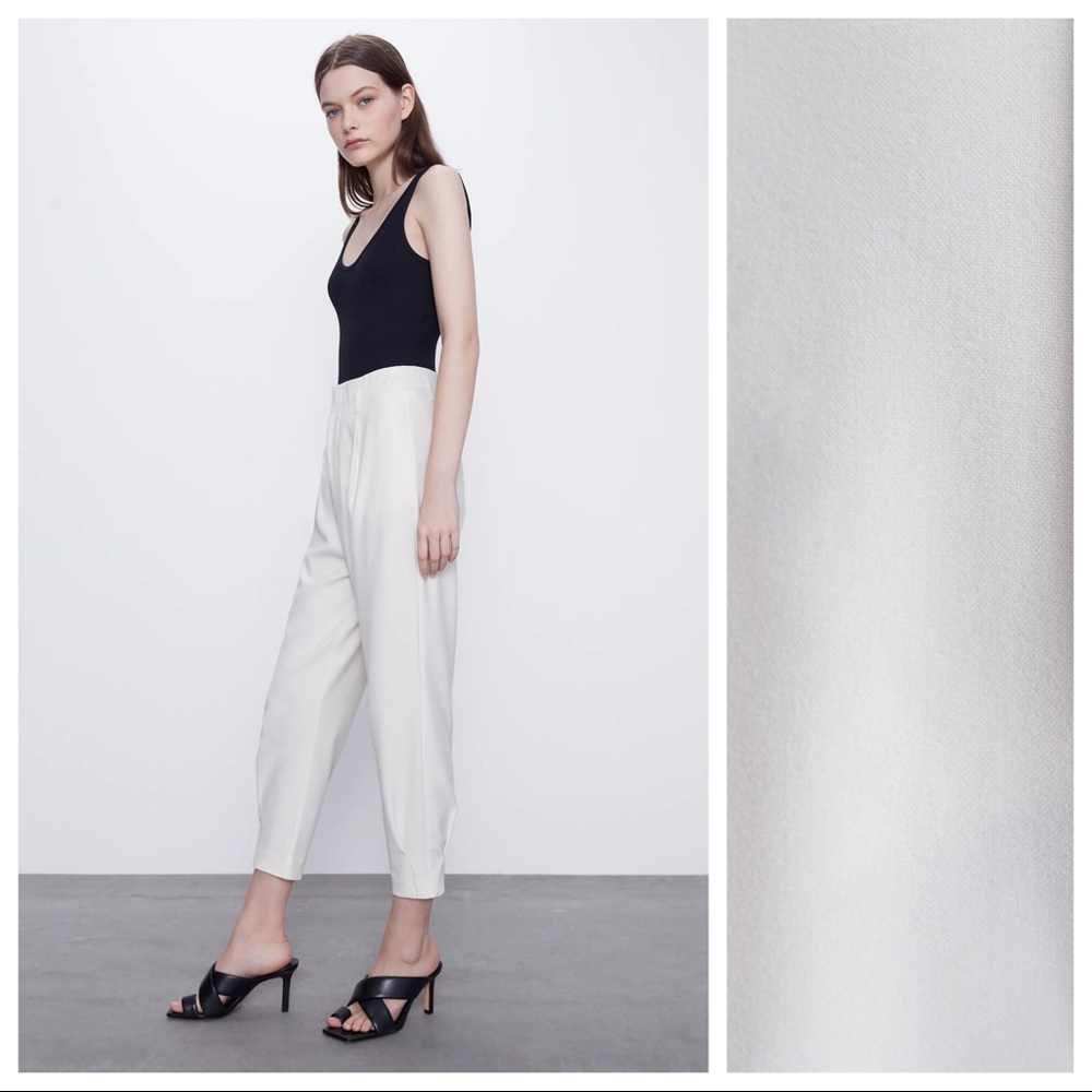 NWT. Zara Cream Slouchy Trousers. Size M, XL. - Picture 5 of 10
